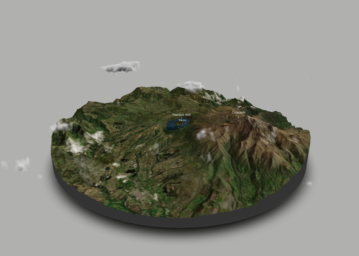 Cuicocha Lake 3D render